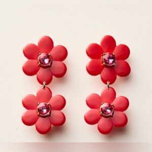 Kate Spade x Target Floral Linear Red Earrings • NIB